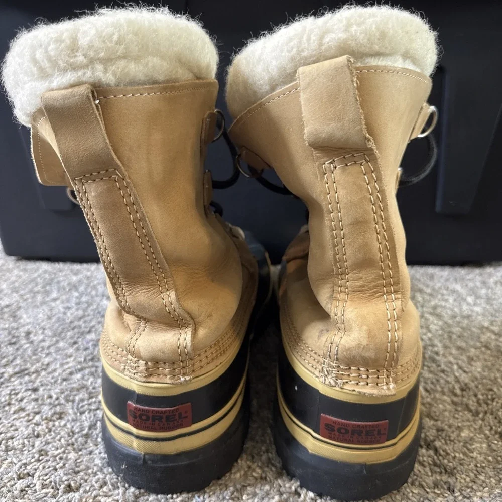 Sorel Boots Men's 12 Brown Black Lined Winter Snow Lace-Up Duck Boots‎